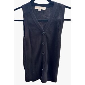 LOFT black button down sleeveless tank sz XSP